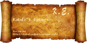 Kabát Egbert névjegykártya